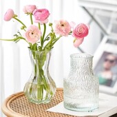 优选玻璃花瓶简约透明创意北欧水养鲜花插M花摆件客厅水培餐桌装
