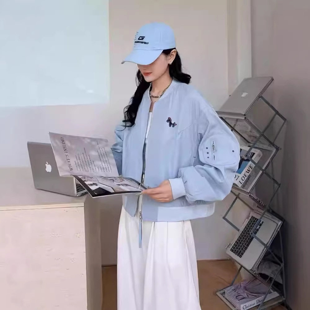 美式复古风刺绣棒球服外套女2026春季新款短款小个子夹克显瘦上衣