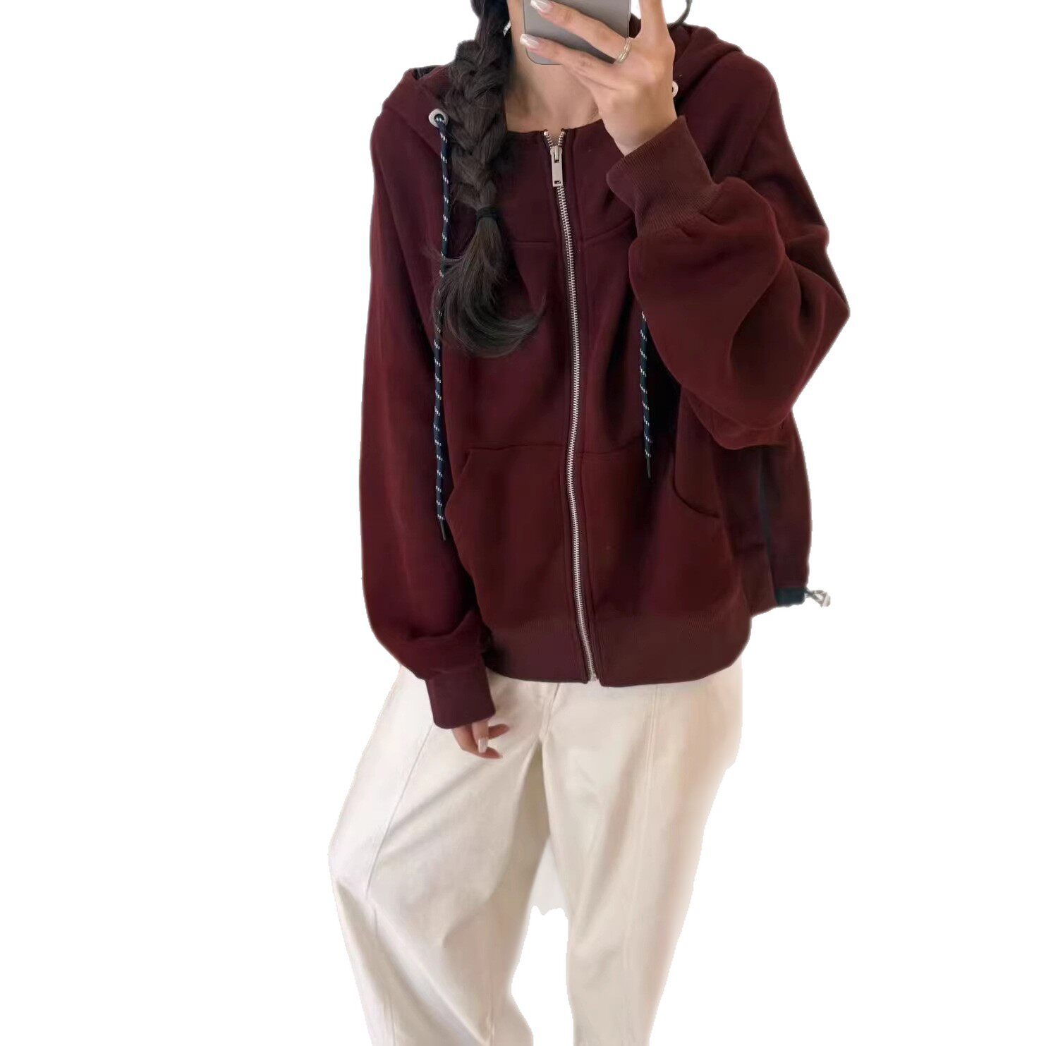 26年春款外套女卫衣棉服牛奶丝外套上衣宽松休闲韩版长袖开衫外套