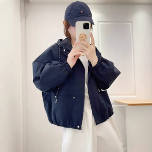 2026年春款 学院风外套慵懒风上衣夹克外套 外套女连帽宽松休闲韩版