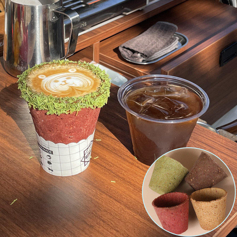 可食用黄油燕麦曲奇牛奶草莓蛋糕咖啡杯耐高温即刻出品文化节创意