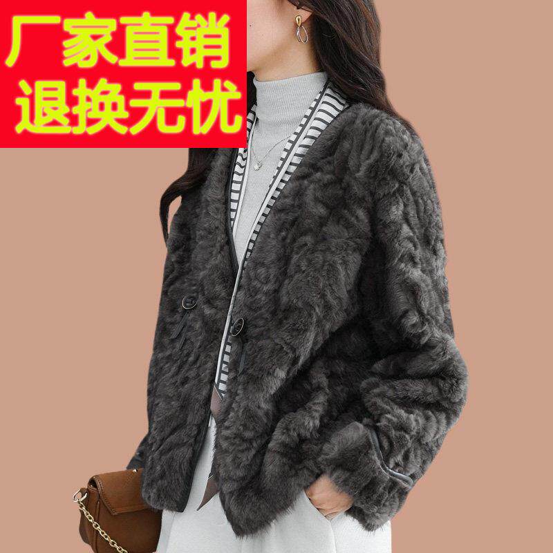 海宁皮草外套女2025新款爆款洋气简单皮毛一体年轻款毛毛仿貂加厚