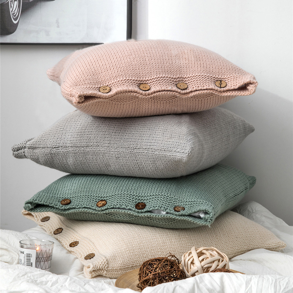 简约莫兰迪色系家居毛线编织针织抱枕靠垫民宿软装搭配装饰靠枕,居家布艺,靠垫/抱枕,淘宝优惠券,粉丝福利购,淘宝优惠卷