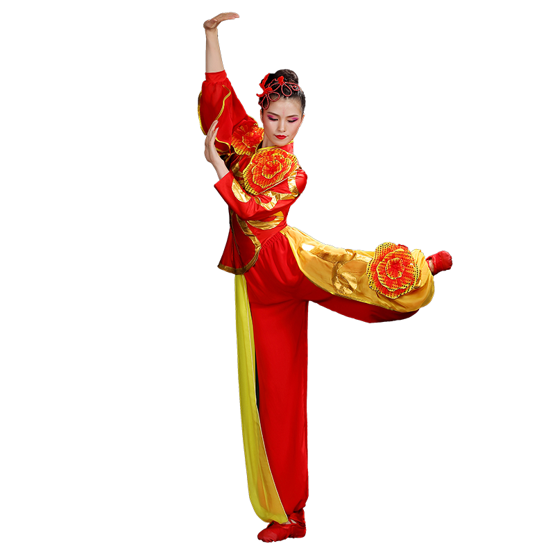 威风锣鼓秧歌服女舞龙舞狮现代舞蹈腰鼓服打鼓服喜庆演出服装套装