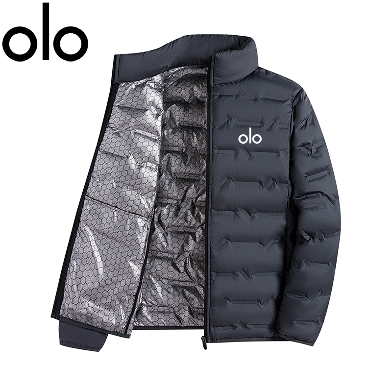 alo轻薄羽绒服男2025新款冬季保暖外套潮宽松休闲运动立领上衣女