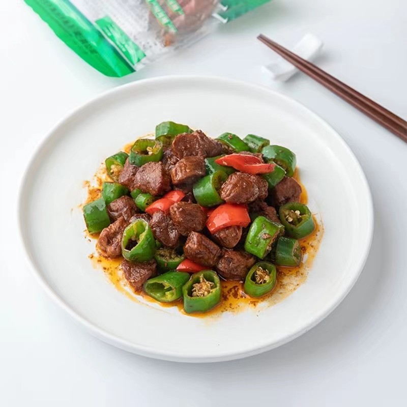 素食鱼香牛肉仿荤食品即食斋菜牛肉块满包邮佛家纯素植物人造素肉