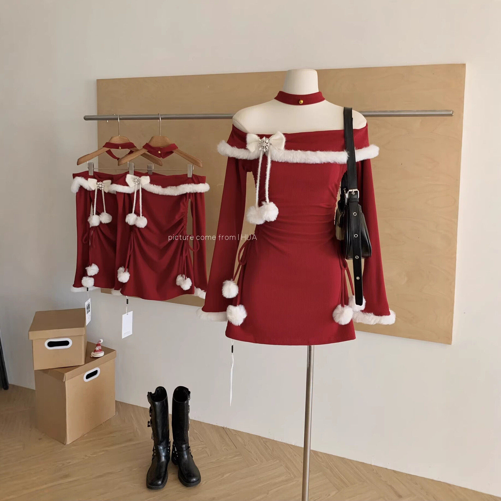 瑞茜节日限定 圣诞元旦跨年氛围感时尚套装连衣裙R66391H红色扎染,女装/女士精品,连衣裙,淘宝优惠券,粉丝福利购,淘宝优惠卷