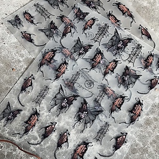 指匠豆汤 书卷气息 见生符蝴蝶小众国风 美甲贴纸/一张