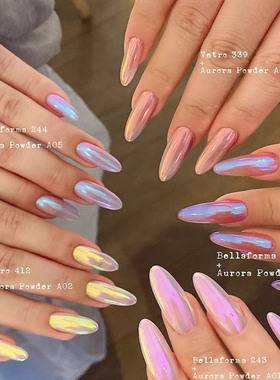 Candypaint 仙女双色指甲魔镜粉进口霓虹粉水灵美甲店专用极光粉