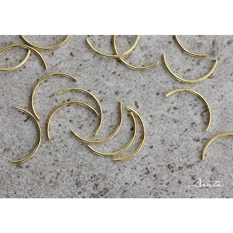 ARATA美甲饰品金色真金电镀