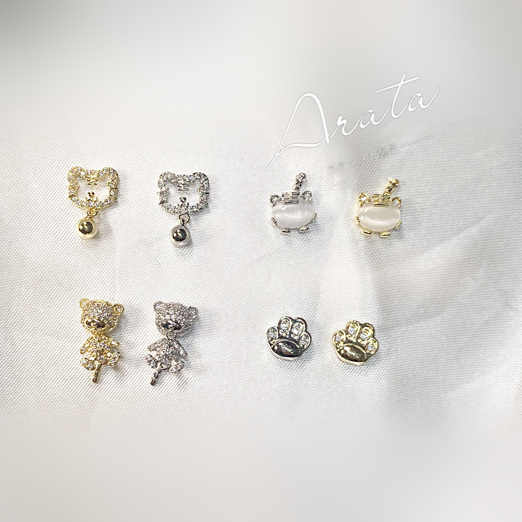 ARATA美甲饰品电镀真金锆石