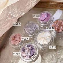 ARATA joujou风复古岩石晶粉贝母丝绸片薄款 不规则云母大片