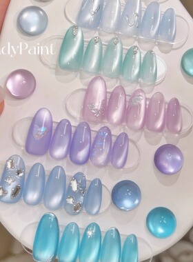 CandyPaint第四弹盐系小灯泡玻璃珠清冷水光感冰透显白猫眼胶8g