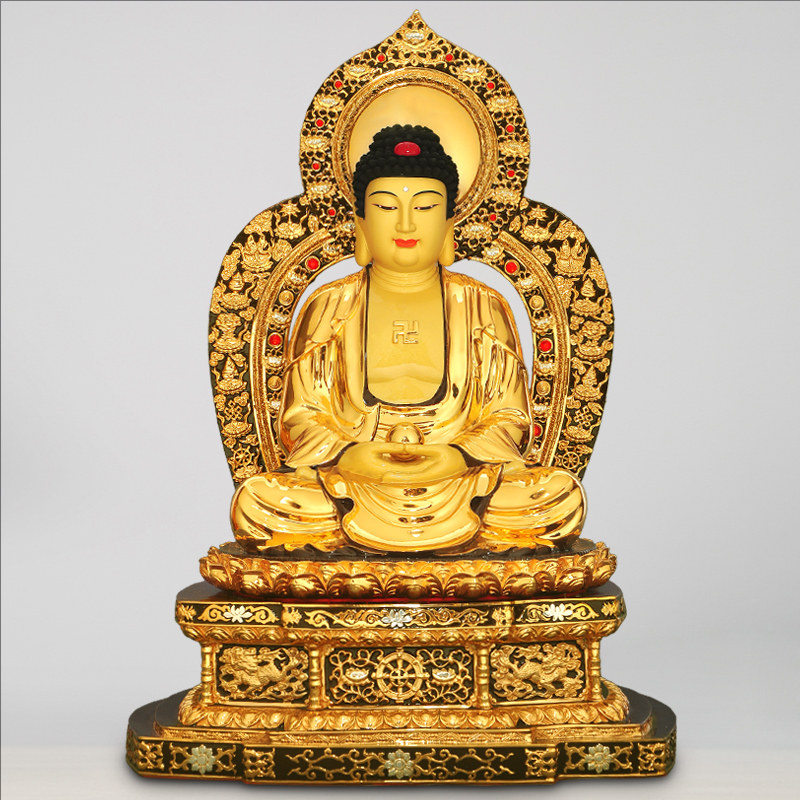 台湾全铜鎏金释迦牟尼佛摆件释迦摩尼如来佛祖佛陀佛像佛像用品