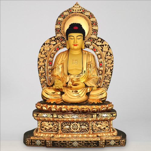 台湾鎏金居家西方三圣阿弥陀佛像