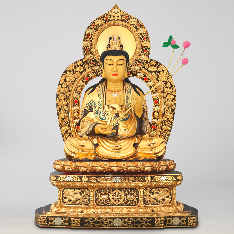 台湾全铜鎏金西方三圣大势至菩萨佛像家居客厅供佛摆件工艺品