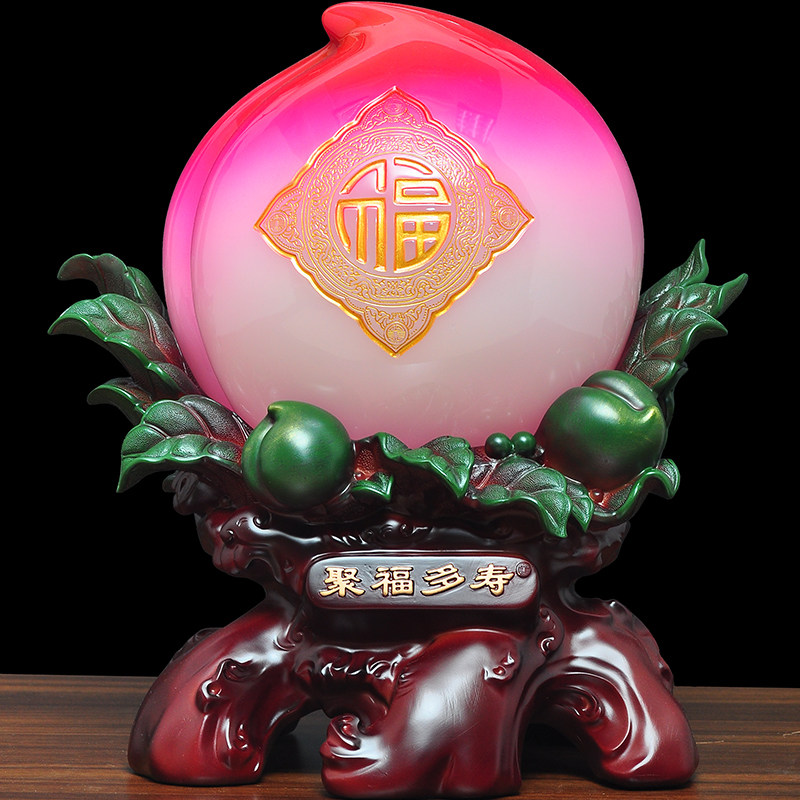 聚福多寿大寿桃摆件祝寿贺寿礼物6080送父母老人长辈亲戚生日礼物