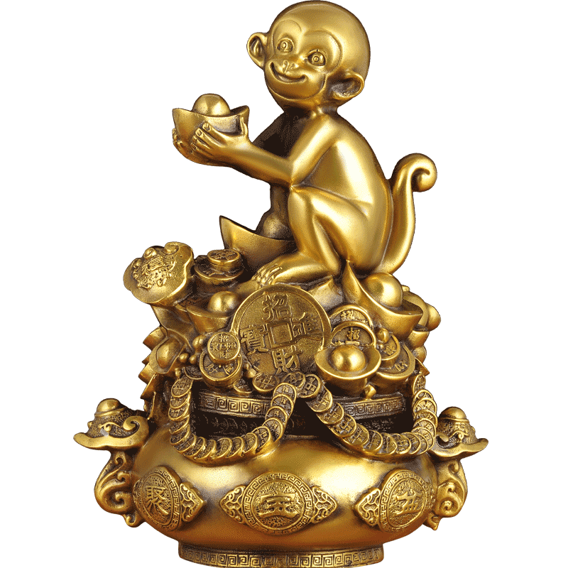 黄铜猴子中式风家居客厅工艺品