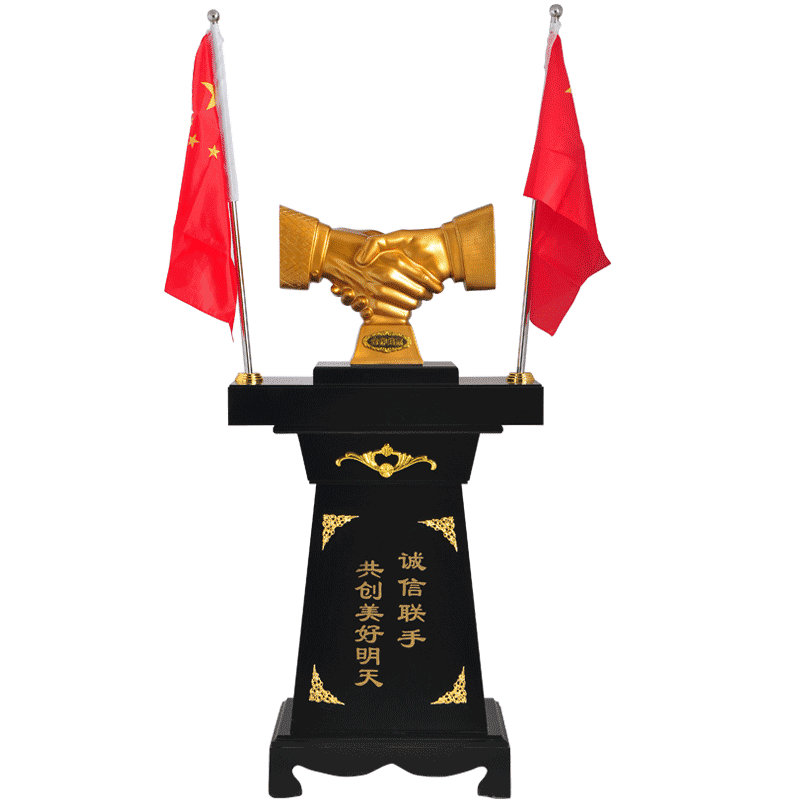 合作共赢握手落地摆件大号公司前台老板办公室摆设合作送商务礼品