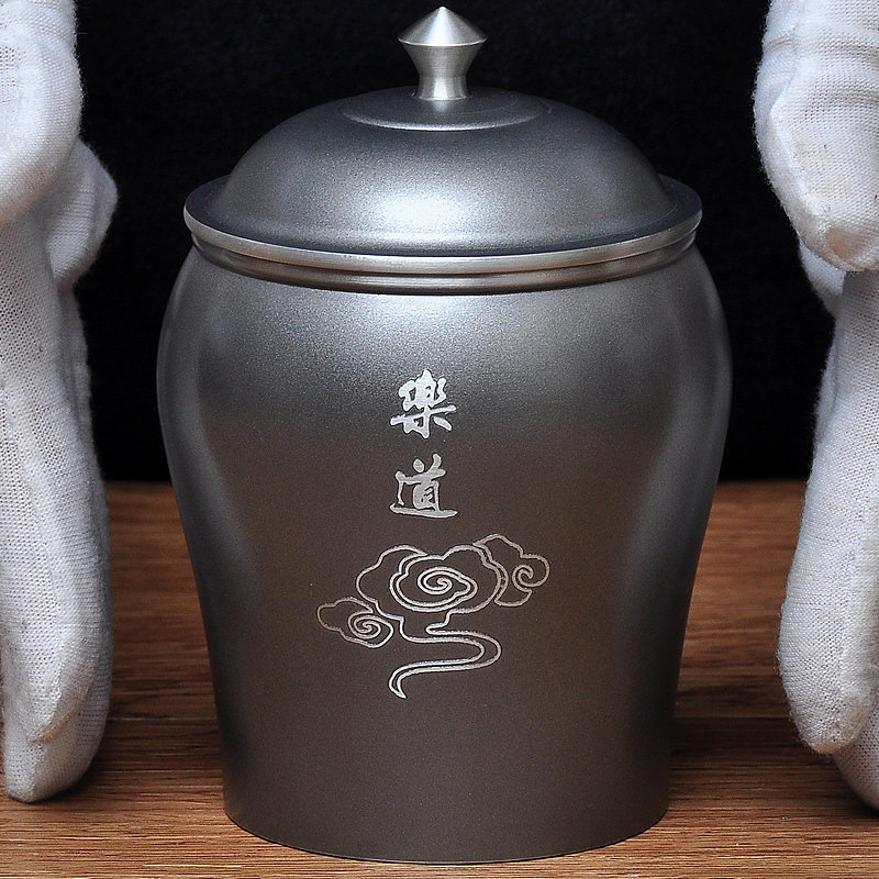 纯锡茶叶罐摆件锡罐金属锡制品储茶罐密封罐大号家用定制商务礼品
