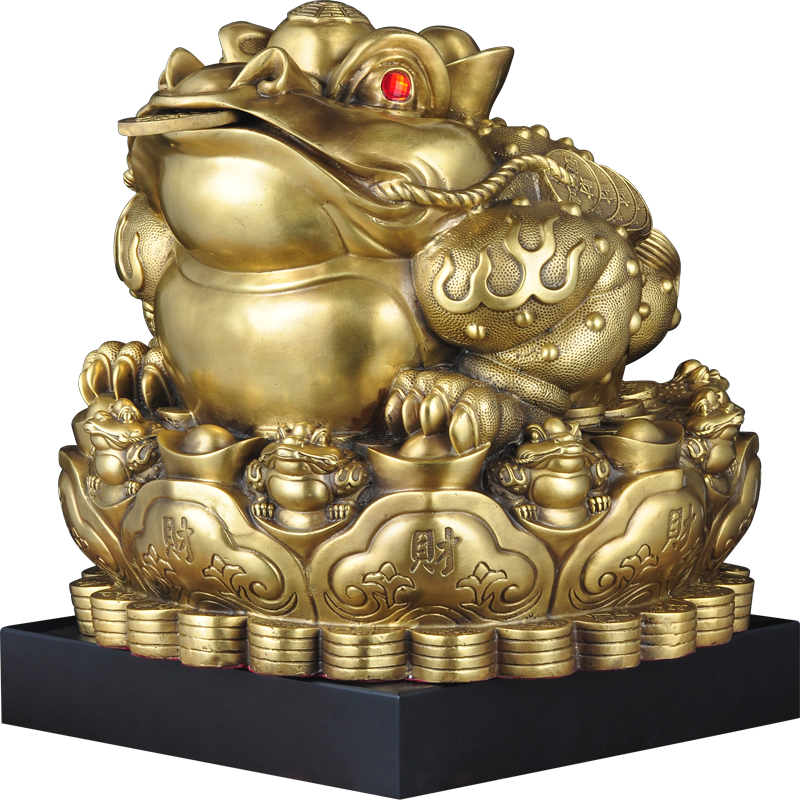 黄铜招财金蟾摆件元宝三足金蟾