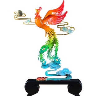 彩铜凤凰摆件凤舞九天丹凤朝阳家居客厅电视柜酒柜装饰品乔迁礼品