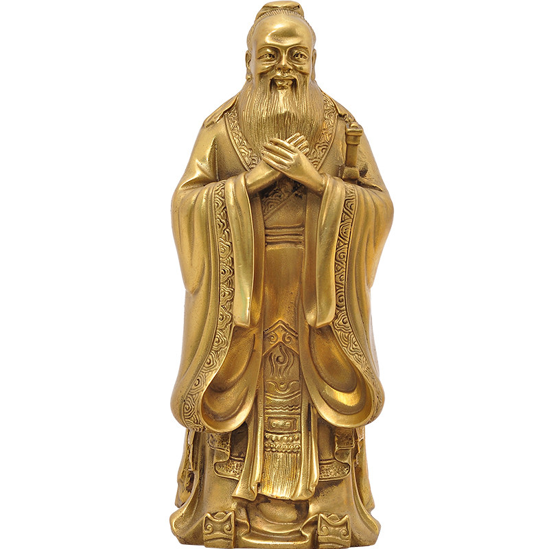 全铜孔子摆件孔子像孔夫子人物站像赠母校庆典礼物毕业纪念礼品
