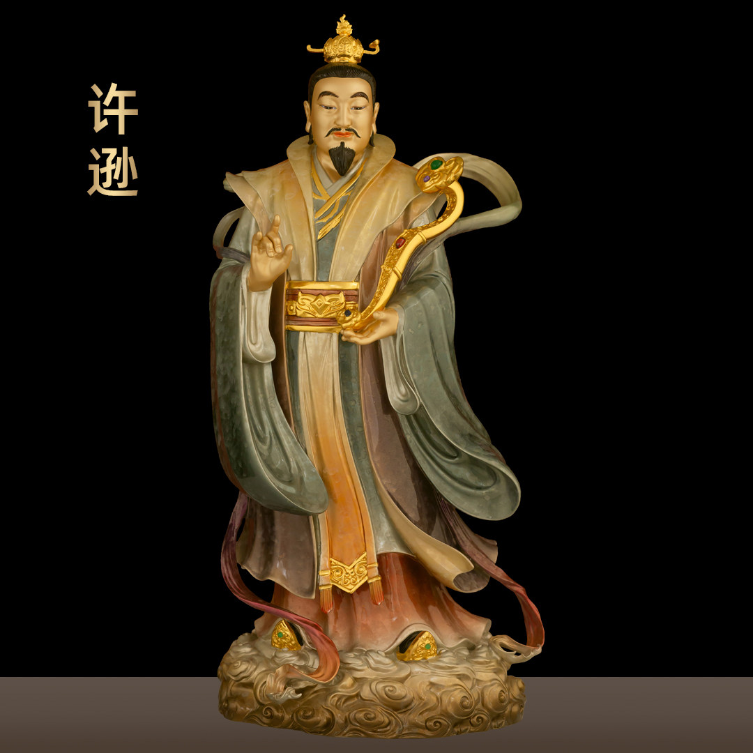 四大天师铜像彩铜许逊像摆件供奉