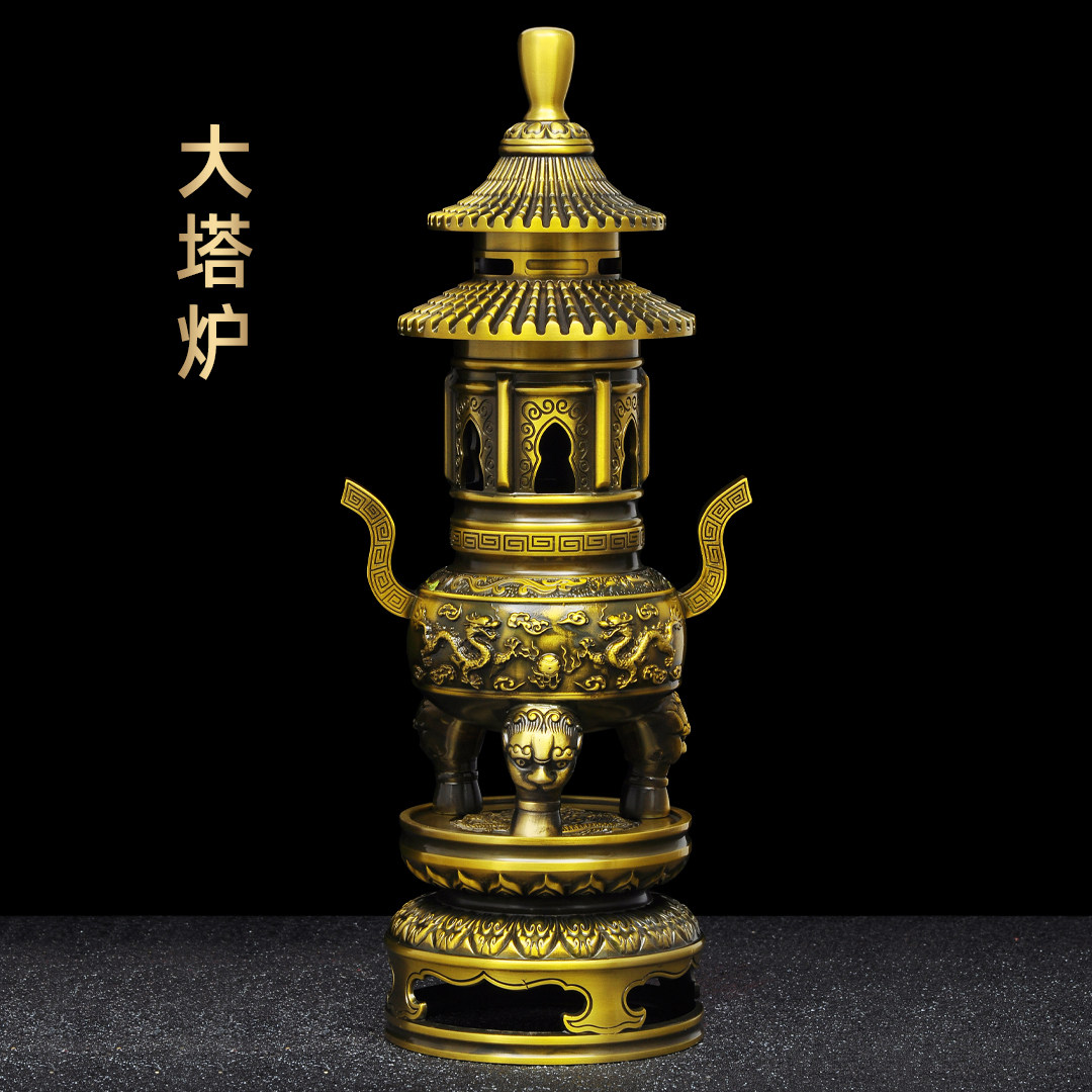 黄铜故宫三层宝鼎香炉香道香熏炉