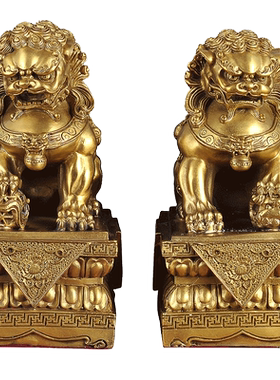 中国风故宫石狮子家居客厅摆件