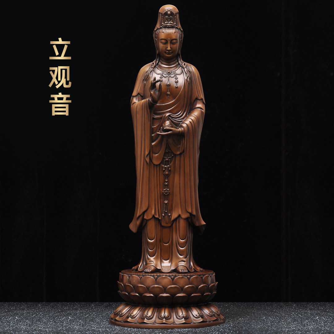紫铜观音像摆件南海送子观音菩萨