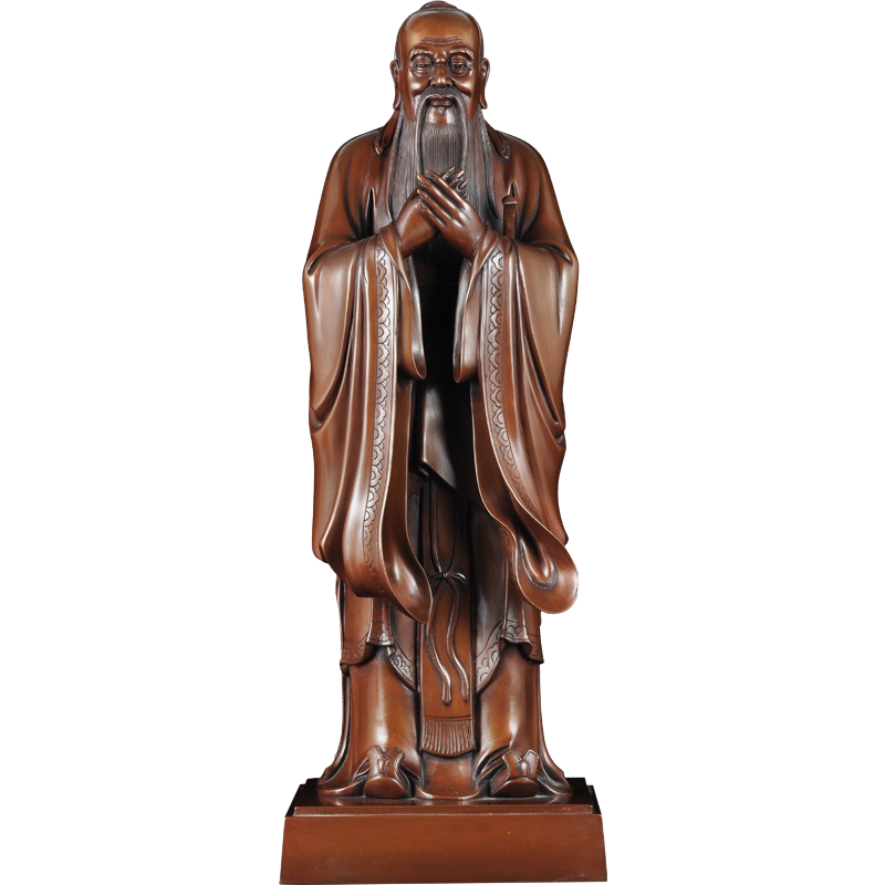 紫铜孔夫子摆件孔子像人物站像