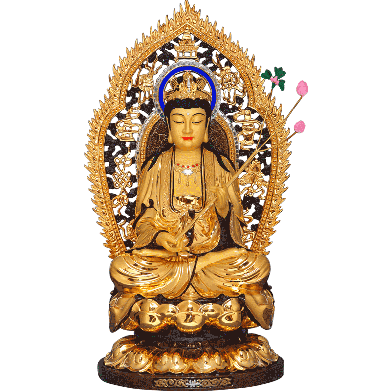 台湾鎏金西方三圣菩萨寺庙佛像