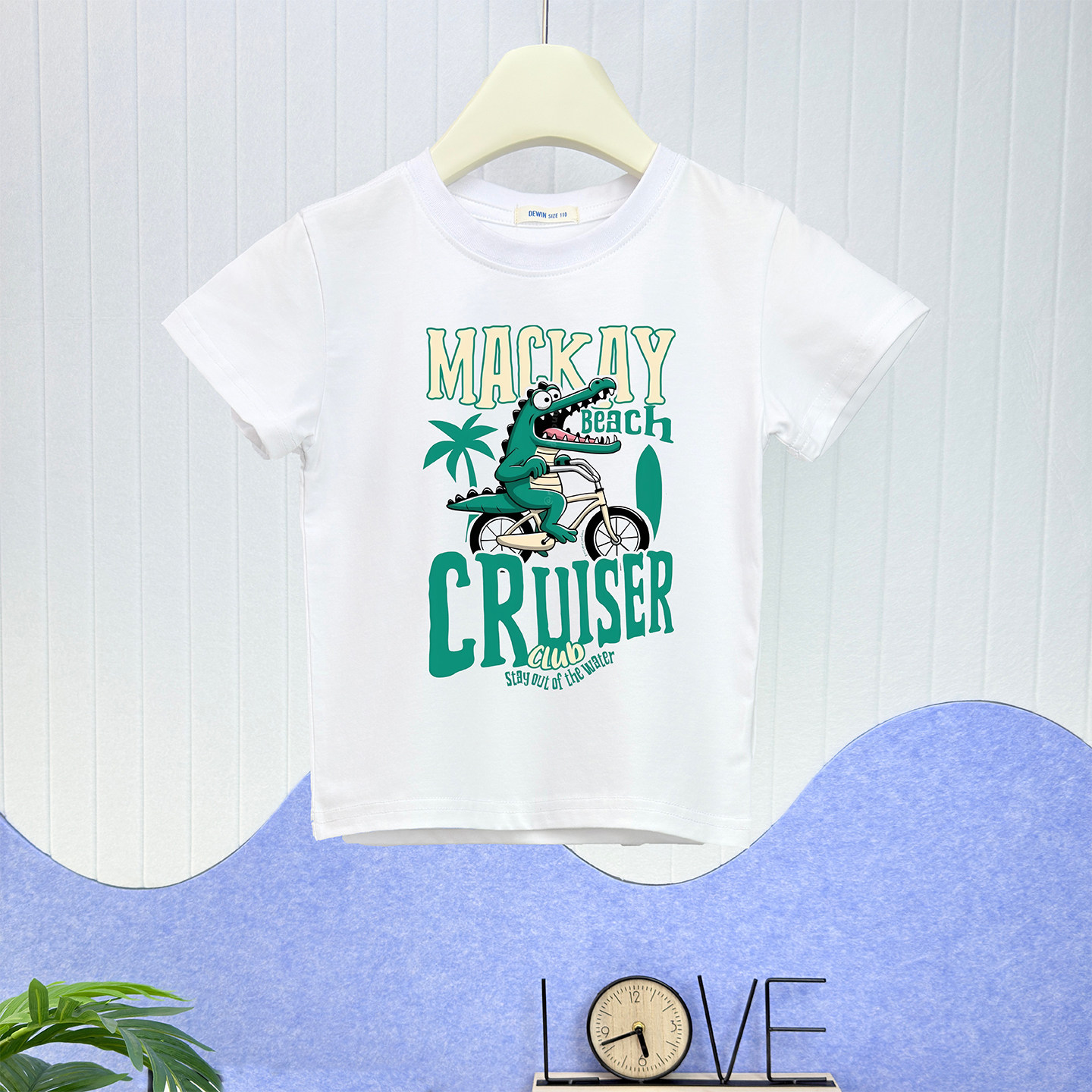 DEWIN儿童新款时尚男女童卡通印花棉短袖男童t恤夏季T恤半袖上衣