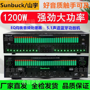 山宇5.1聲道大功率動(dòng)態(tài)頻譜功放EQ均衡音頻處理器立體聲音響套裝