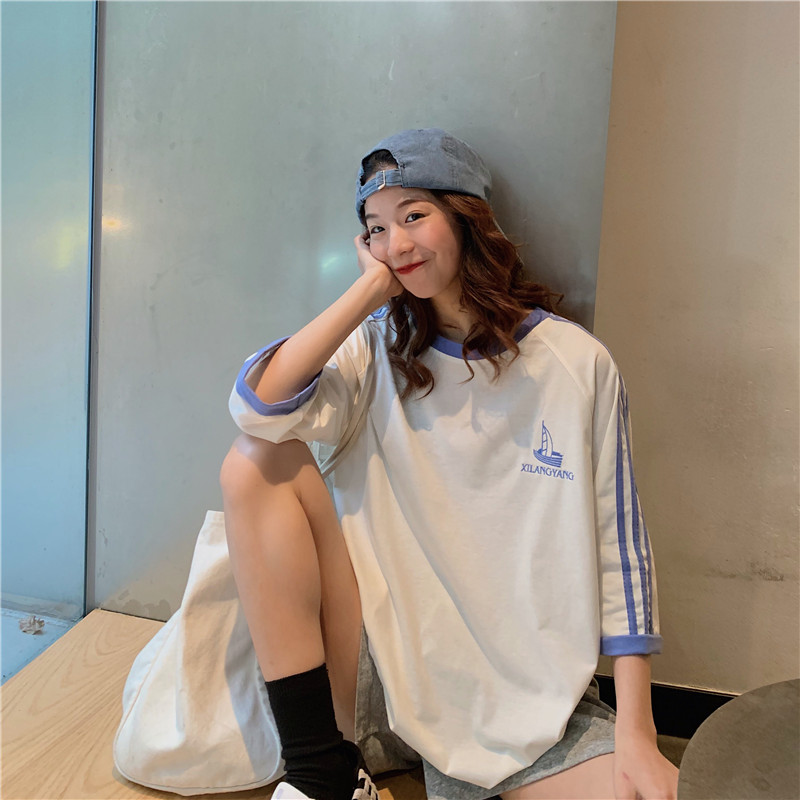 Real shot fashion summer plus plus size women's clothing fat sister slim top short sleeve T-shirt