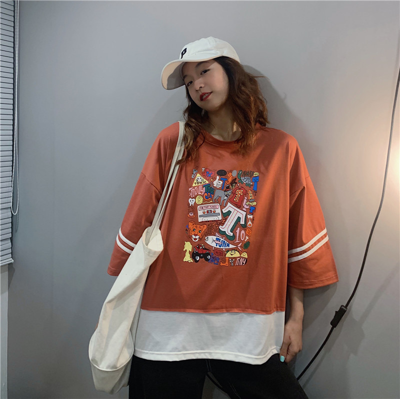 Real shot fashion summer plus plus size women's dress Jin Pang Mei Mei xianshou T-shirt short sleeve T-shirt