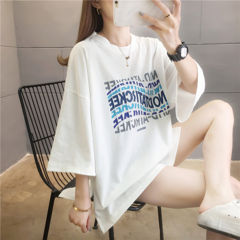 Real shot fashion summer plus plus size women's clothing fat sister slim top short sleeve T-shirt