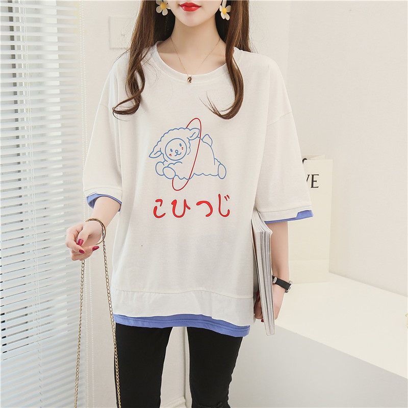 Real shot fashion summer plus plus size women's dress Jin Pang Mei Mei xianshou T-shirt short sleeve T-shirt