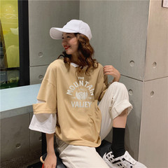 實拍潮夏季加肥加大碼女裝胖胖妹妹顯瘦上衣短袖恤