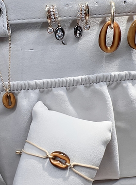 hefang925纯银何方闪闪咖啡豆项链手链焦糖耳环耳钉优雅知性灵动