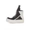 Black and White Leather Thick Sole