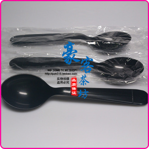 加厚一次性勺子 独立包装大勺 甜品勺 汤勺 大羹 饭勺 黑色汤勺