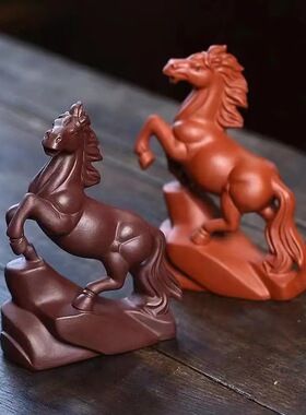 宜兴原矿紫砂茶宠马骏马一马当先马到成功精品原矿纯手工可养茶桌