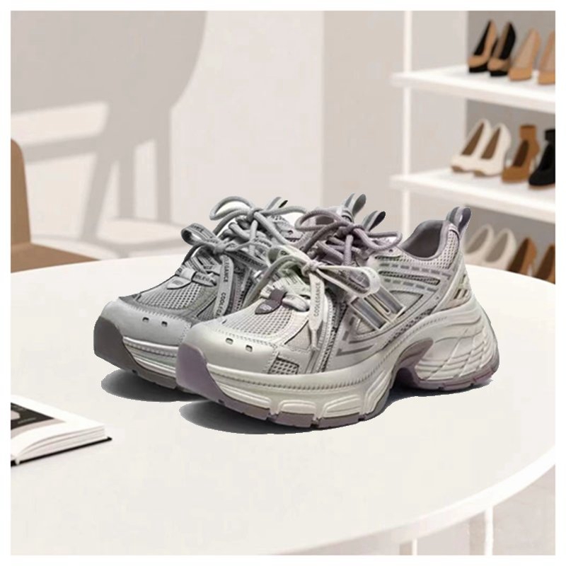 新品上市2026春季蓝鲸高帮老爹鞋商场同款厚底拼色运动休闲女鞋