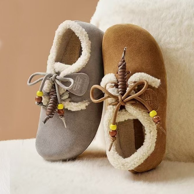 商场同款2025秋冬季厚底内增高松果吐司勃肯鞋毛毛鞋绒里保暖棉鞋