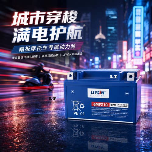 力扬12V8.6Ah摩托车电瓶豪爵适配