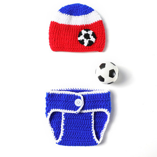 带玩具沐浴可爱的婴儿礼物三件套套装毛线编织足球新生儿手工