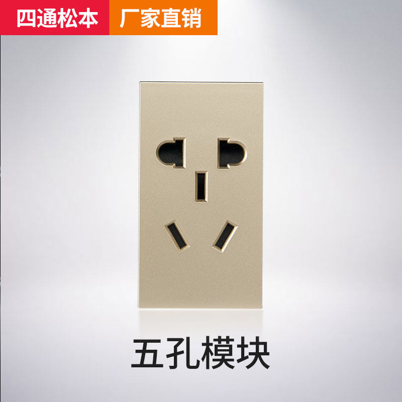 Stsben四通松本香槟金色118型面板模块五孔二三孔5组装零件配件