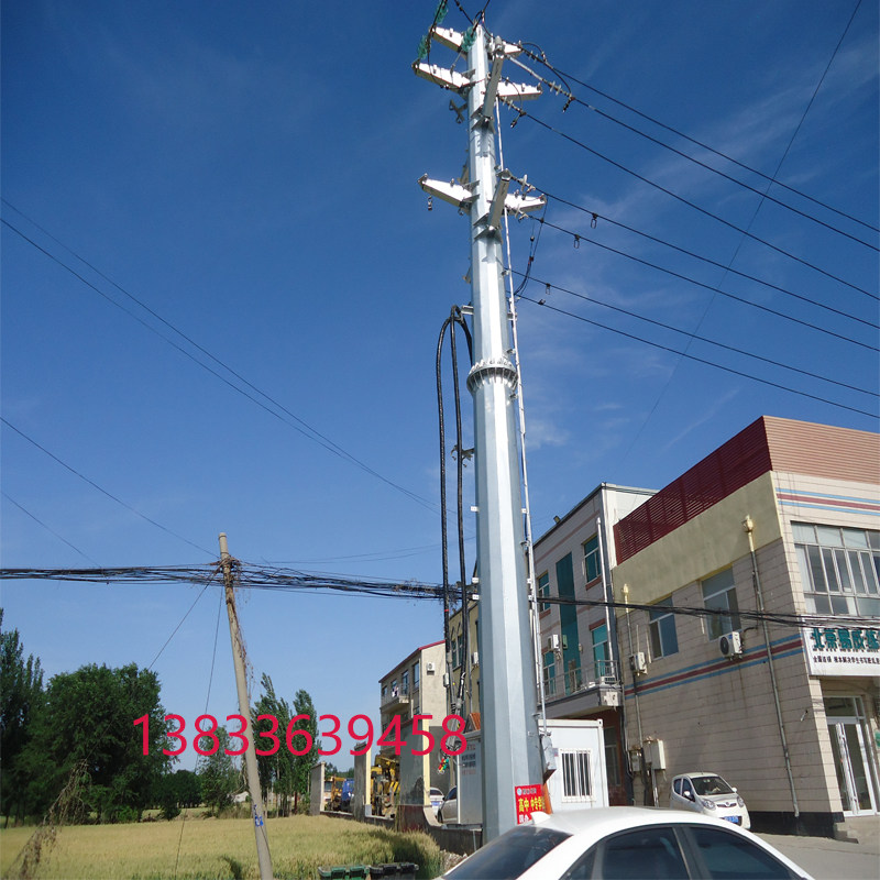 电力钢杆10kv耐张转角输电钢管塔热镀锌直线圆管杆35kv圆管塔12米
